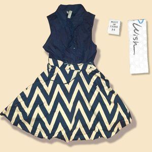 Girl's Sleeveless Striped Design Dress